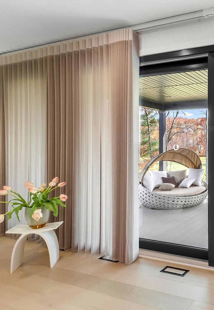 Motorized 50% Blackout Sheer Luxury Vertical Curtains 